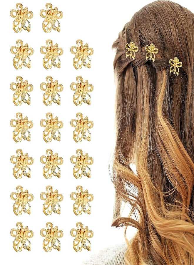 TecoKart® 20 Pcs Flower Claw Clip Set - Bridal Hair Accessories for Women Wedding, Elegant Gold Hair Clips, Flower Hair Clips for Woman, Wedding Hair Accessories for Party & Daily Use - Image 1