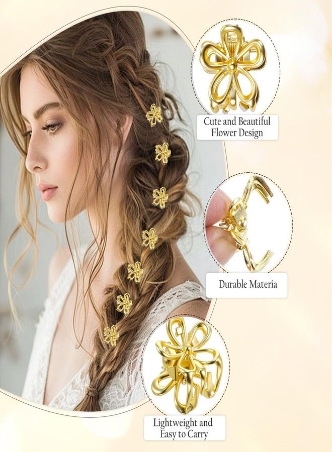 TecoKart® 20 Pcs Flower Claw Clip Set - Bridal Hair Accessories for Women Wedding, Elegant Gold Hair Clips, Flower Hair Clips for Woman, Wedding Hair Accessories for Party & Daily Use - Image 3