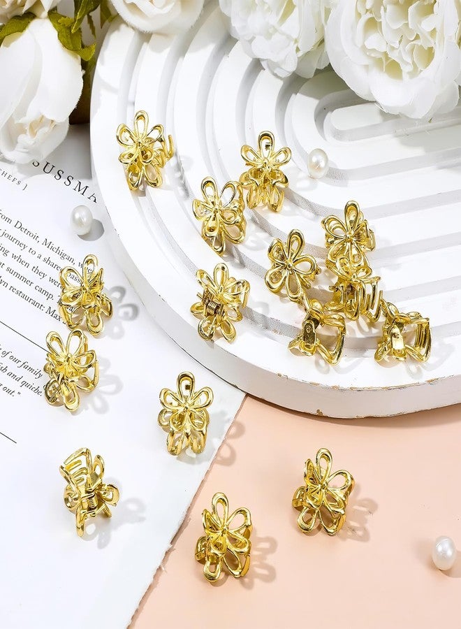 TecoKart® 20 Pcs Flower Claw Clip Set - Bridal Hair Accessories for Women Wedding, Elegant Gold Hair Clips, Flower Hair Clips for Woman, Wedding Hair Accessories for Party & Daily Use - Image 5