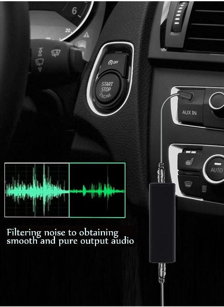 Ground Loop Noise Isolator for Car Audio/Home Audio System with 3.5mm Cable, Current Sound Filter Anti-interference Filter, Eliminates Hum