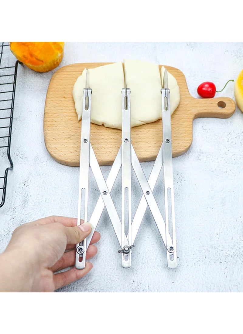 YQbest Stainless Steel 3 Wheels Pizza Cutter Dough Side Pastry Wheel for Kitchen Baking  - Image 1