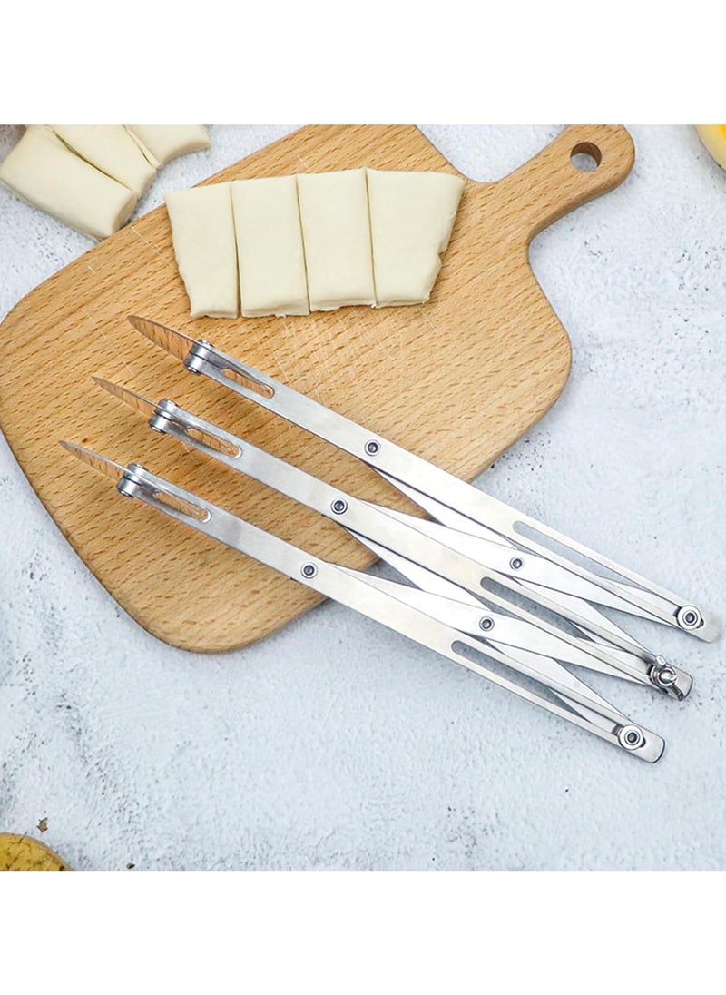 YQbest Stainless Steel 3 Wheels Pizza Cutter Dough Side Pastry Wheel for Kitchen Baking  - Image 2