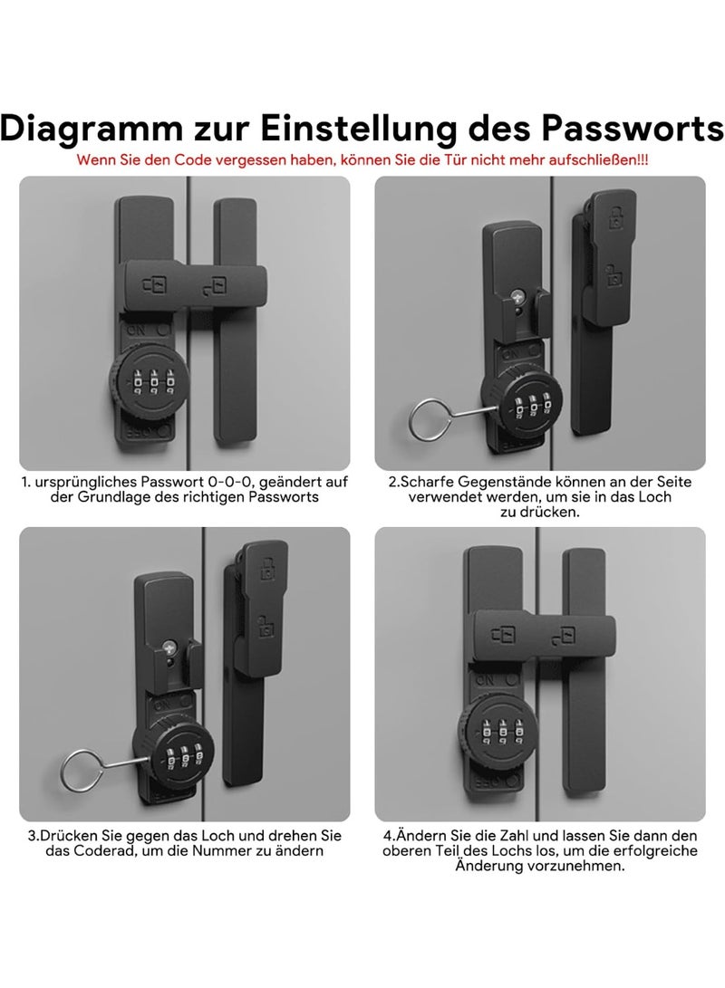 CMGTYYD Barn Door Lock Latch Door Bolt No Punching Password Lock Door Buckle Luminous Password Hasp,Keyless Entry, 3 Digit Combination Lock for Room Doors, Warehouses, Barns, Garden Gates, Etc - Image 3