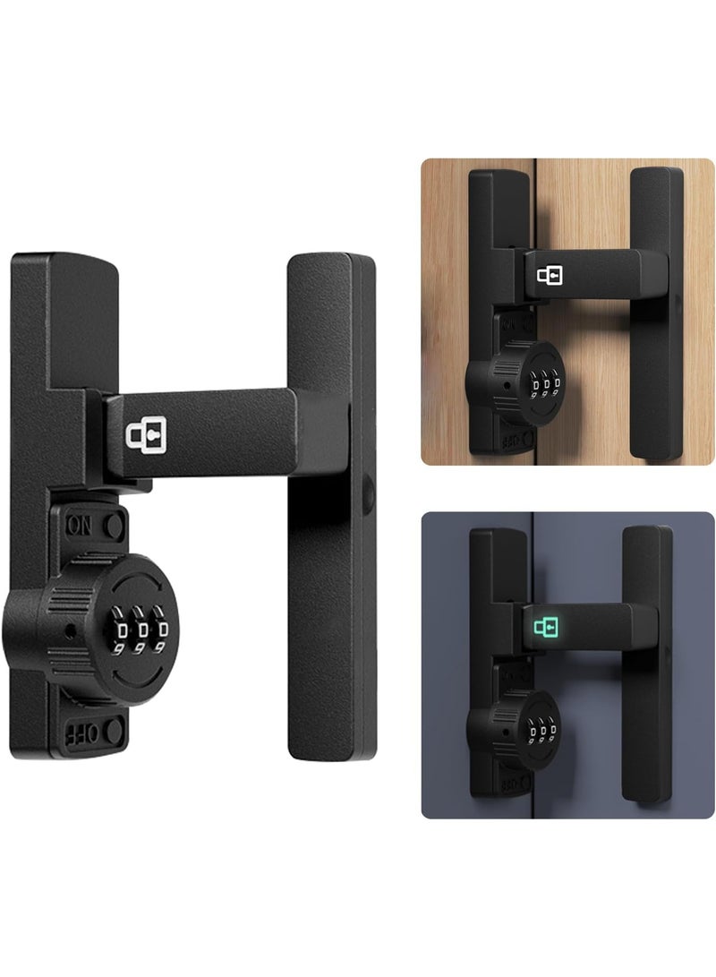 CMGTYYD Barn Door Lock Latch Door Bolt No Punching Password Lock Door Buckle Luminous Password Hasp,Keyless Entry, 3 Digit Combination Lock for Room Doors, Warehouses, Barns, Garden Gates, Etc - Image 1