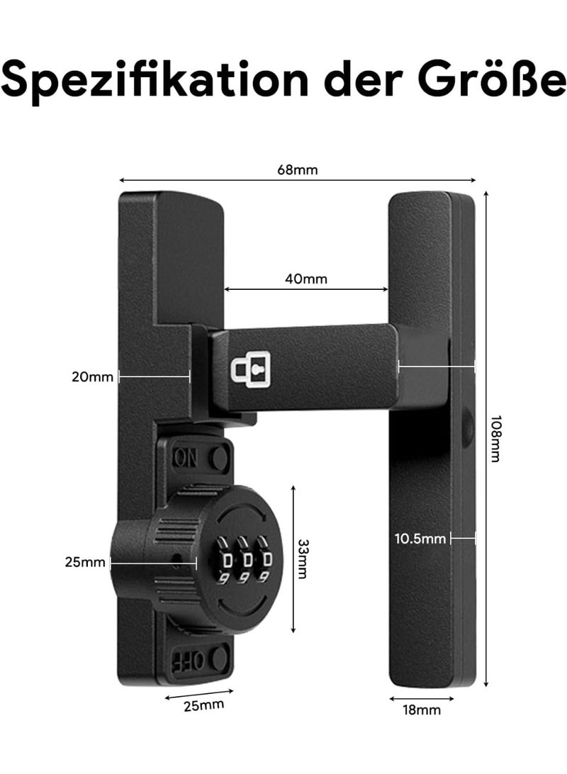 CMGTYYD Barn Door Lock Latch Door Bolt No Punching Password Lock Door Buckle Luminous Password Hasp,Keyless Entry, 3 Digit Combination Lock for Room Doors, Warehouses, Barns, Garden Gates, Etc - Image 2