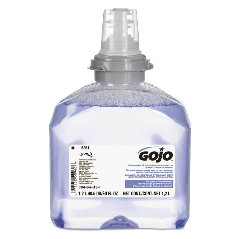 GOJO 536102 TFX Luxury Foam Hand Wash Fresh Scent Dispenser 1200mL 2Carton
