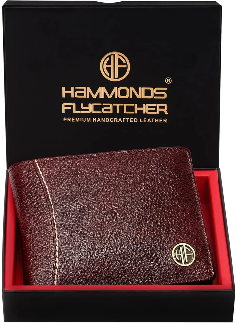 HAMMONDS FLYCATCHER RFID Protected Bi-Fold Wallet for Men Leather Original, Mens Wallet, Leather Wallets for Men, Stylish Purse with 6 Card Slots, 1 ID Slot, Coin Pocket, Gift for Mens, Brown