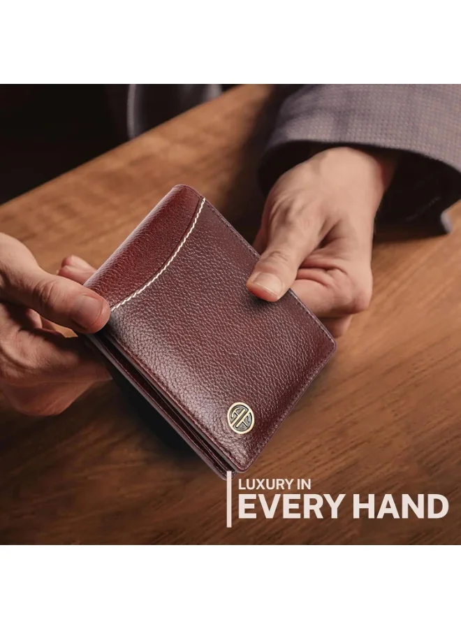 HAMMONDS FLYCATCHER RFID Protected Bi-Fold Wallet for Men Leather Original, Mens Wallet, Leather Wallets for Men, Stylish Purse with 6 Card Slots, 1 ID Slot, Coin Pocket, Gift for Mens, Brown