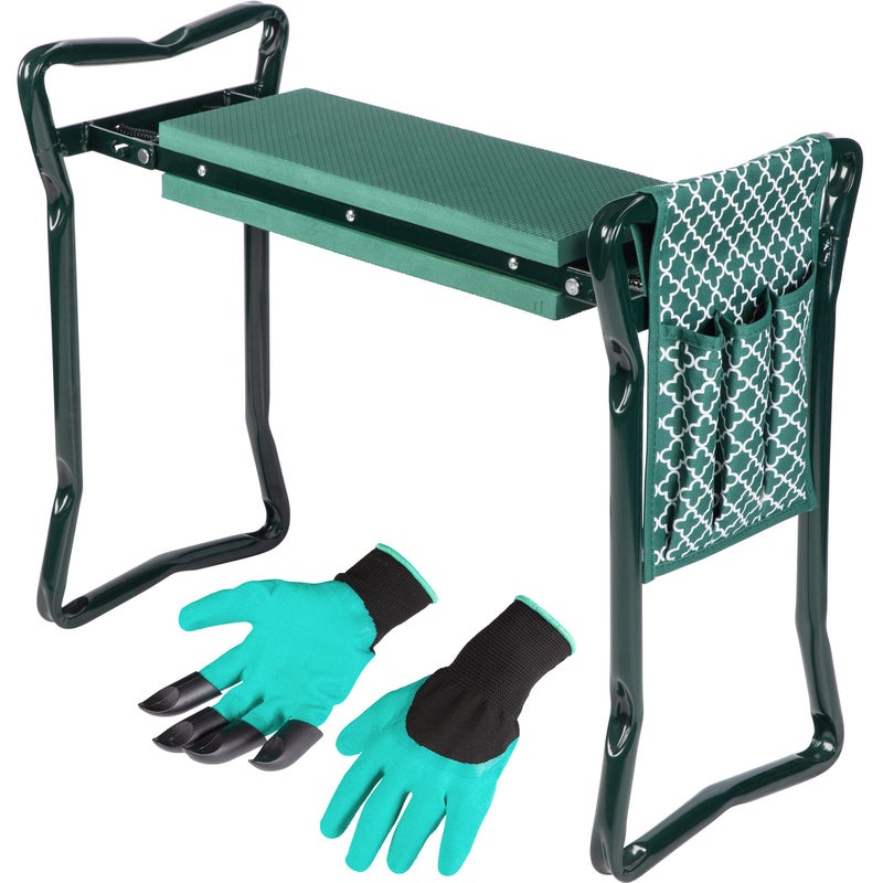 Garden Kneeler And Stool Foldable Garden Seat For Storage EVA Foam Heavy Duty and Lightweight Gardening Yard Tools Great for Gardening Gifts for Women Bench Comes With Tool Pouch and Gloves