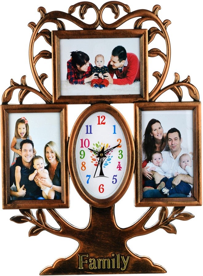 Harbour Analog Latest Stylish New Models Wall Clock with Photo Frames for Home Living Room Hall Bedroom (Size Height 44 CM X Width 34 CM)- Home Decor Big Size Wall Clock WL 715 LBH 3 - Image 3