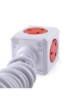 Allocacoc PowerCube Extended 5 Sockets 15m Cable Red  - Image 3