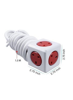 Allocacoc PowerCube Extended 5 Sockets 15m Cable Red  - Image 2