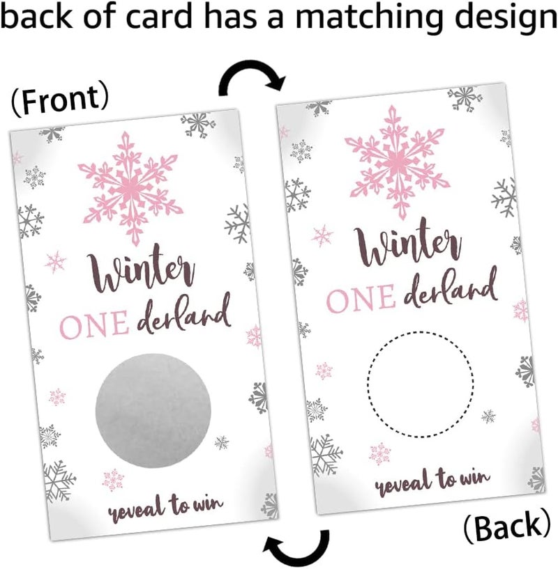 REWIDPARTY 50 Blank Pink Snowflake Scratch Off Game Cards Wedding Bridal Shower Scratch Off Gift Cards Festival Raffle Tickets Customer Appreciation Cards Winter Party Supplies for Small Business - Image 4