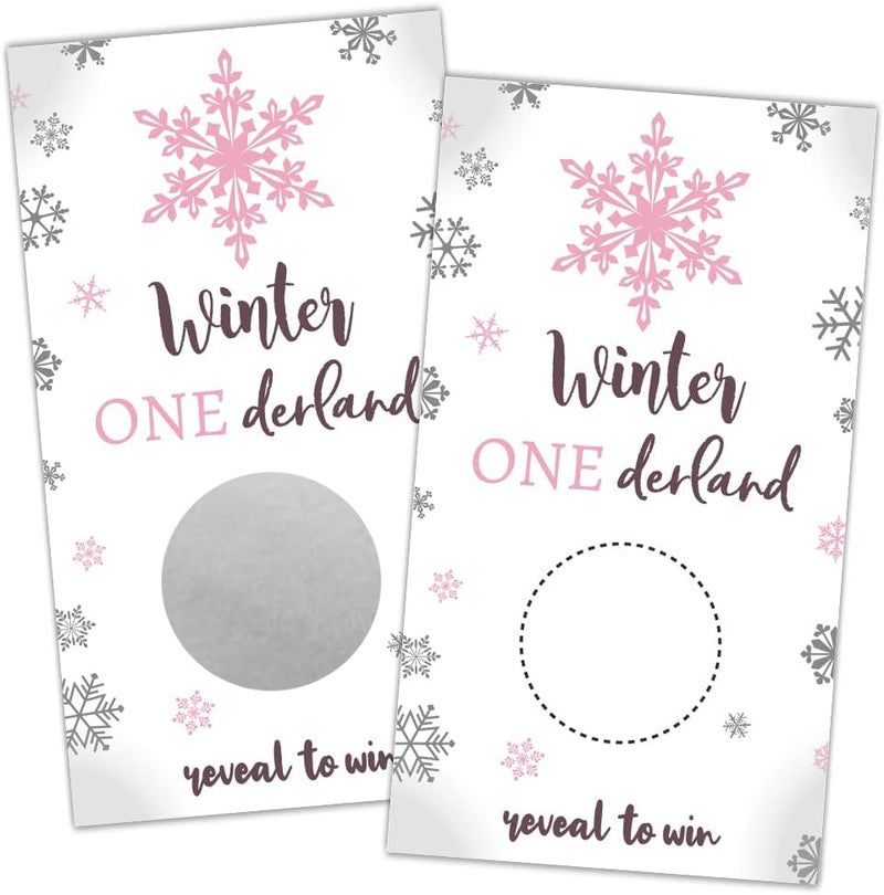REWIDPARTY 50 Blank Pink Snowflake Scratch Off Game Cards Wedding Bridal Shower Scratch Off Gift Cards Festival Raffle Tickets Customer Appreciation Cards Winter Party Supplies for Small Business - Image 1