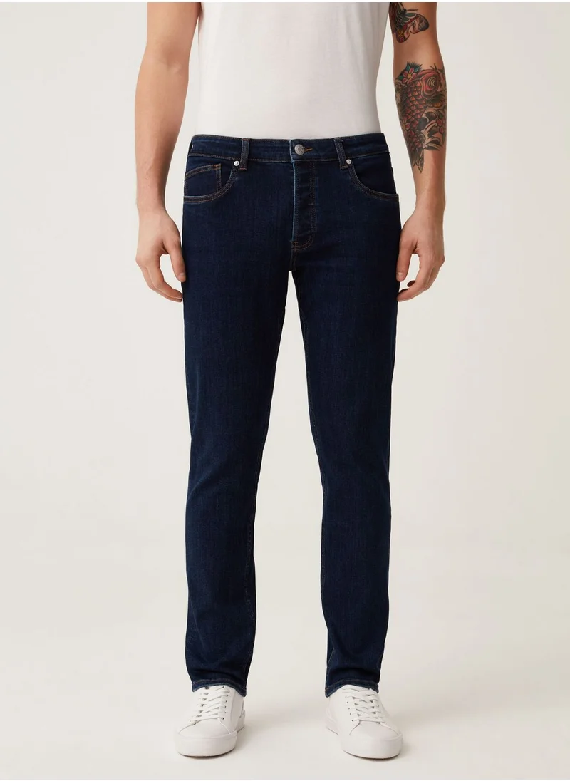 او في اس OVS Mens Skinny Jeans - Blue