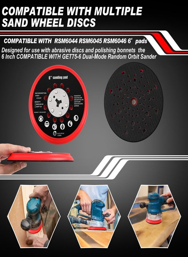 Dimsile 2 Set 6 Inch Replacement Sander Pad Compatible with Bosch Get75-6n Sander - 6 Hook and Loop Sanding Pad Multi-Hole Grinding Plate Replace Compatible with Rsm6044 Rsm6045 Rsm6046 - Image 5