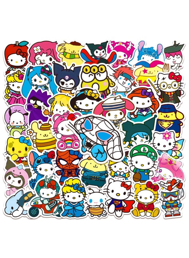 NIBEMINENT 50 Pcs Deco Kit Waterproof Stickers, High Definition Printing Bright Colors, Suitable for Laptop Skateboard Luggage Water Bottle Guitar DIY - Image 1