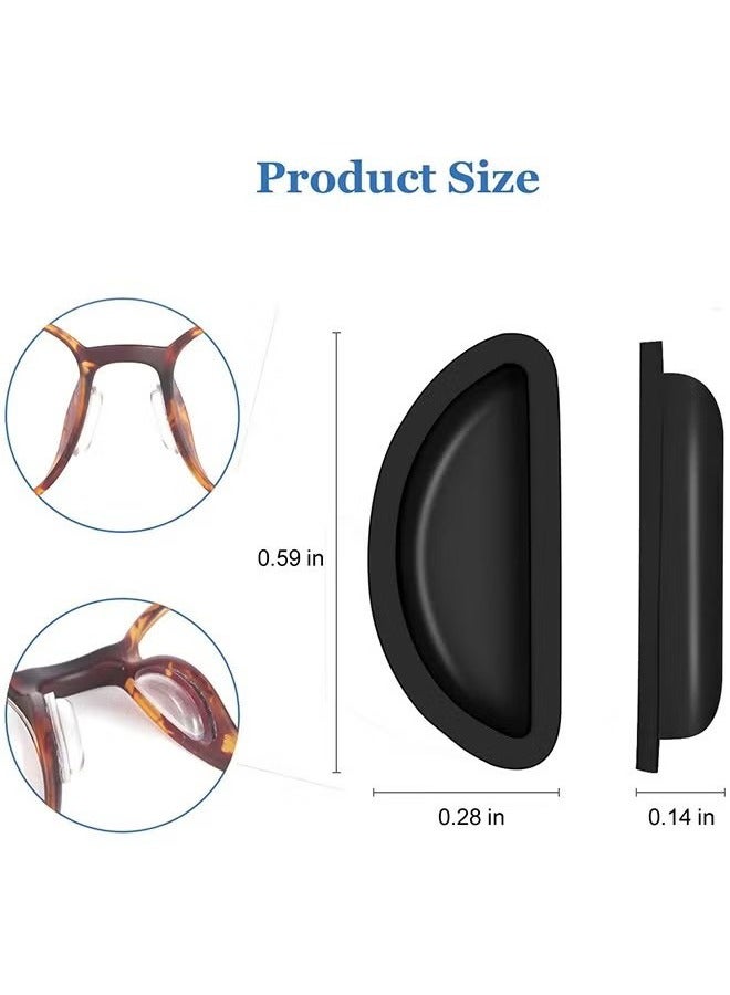 20 Pairs Eyeglass Nose Pads, Soft Silicone Adhesive Glasses, Anti-Slip Heighten Air Chamber Nose Pads, Design More Soft and Comfortable for Full Plastic Frames, Eyeglasses, Sunglasses（Black）