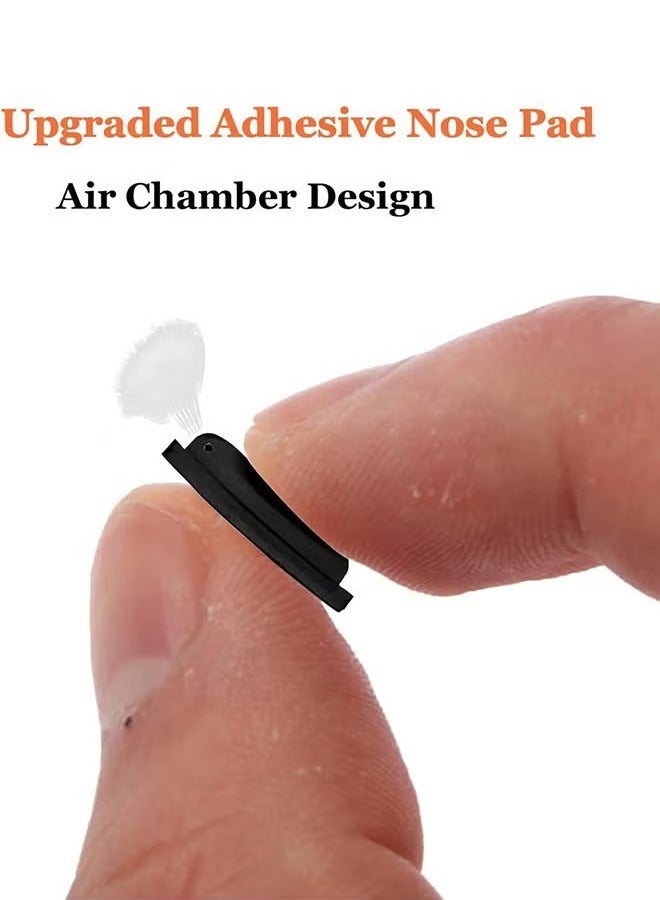 20 Pairs Eyeglass Nose Pads, Soft Silicone Adhesive Glasses, Anti-Slip Heighten Air Chamber Nose Pads, Design More Soft and Comfortable for Full Plastic Frames, Eyeglasses, Sunglasses（Black）