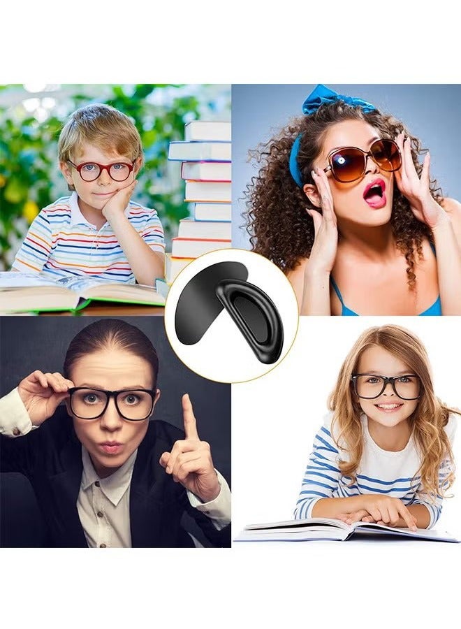 20 Pairs Eyeglass Nose Pads, Soft Silicone Adhesive Glasses, Anti-Slip Heighten Air Chamber Nose Pads, Design More Soft and Comfortable for Full Plastic Frames, Eyeglasses, Sunglasses（Black）