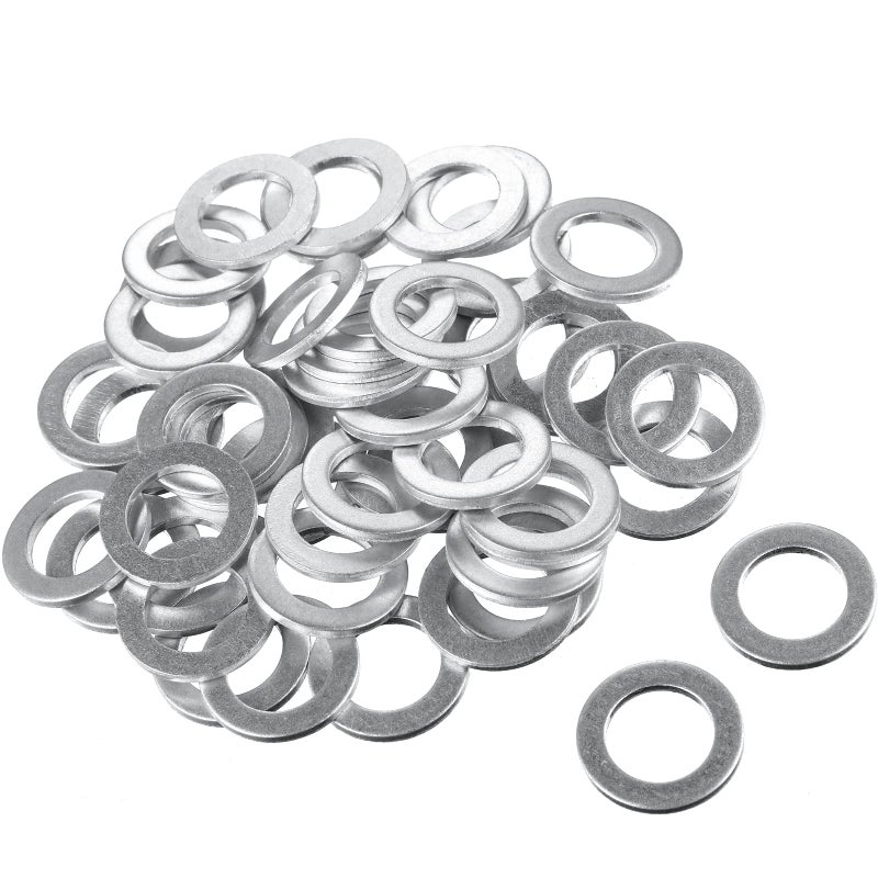 Mudder 50 Pieces Aluminum Engine Oil Crush Washers 14 mm Drain Plug Gaskets Compatible with Honda OEM 9410914000 Civic Part