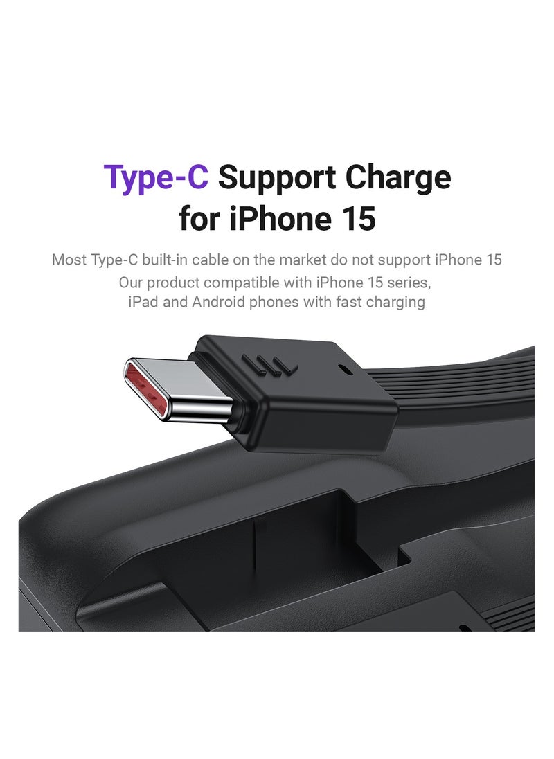 zime - zime B225 Power Bank, 20,000mAh 22.5W Max Fast Portable Charger with Built-in USB-C and Connector Cables, 1 USB-C, 1 USB-A, Battery Pack for iPhone 16/15/14/13 Series, Galaxy, and more - Image 1