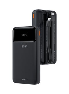 zime B225 Power Bank, 20,000mAh 22.5W Max Fast Portable Charger with Built-in USB-C and Connector Cables, 1 USB-C, 1 USB-A, Battery Pack for iPhone 16/15/14/13 Series, Galaxy, and more