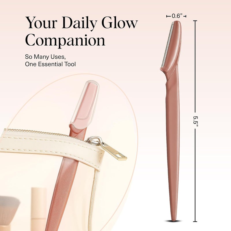 Kitsch Dermaplane Razor for Women Face – Face Razors for Women & Men, Eyebrow Trimmer & Face Shaver – Exfoliating Facial Razor & Skin Care Tool for Smoother Skin - Terracotta, 6 pcs - Image 5