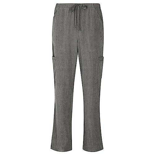 Natural Uniforms طقم قميص V-رقبة و بنطال كارجو للنساء من ناتشورال يونيفورمز (رمادي فاتح، صغير جداً) - Image 4