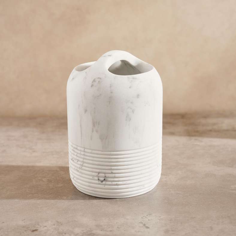 Troy Tooth Brush Holder 7.6x7.6x11cm - White