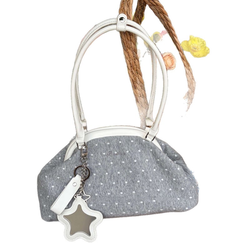 Korean Style Polka Dot Navy Blue Shoulder Bag - Image 3