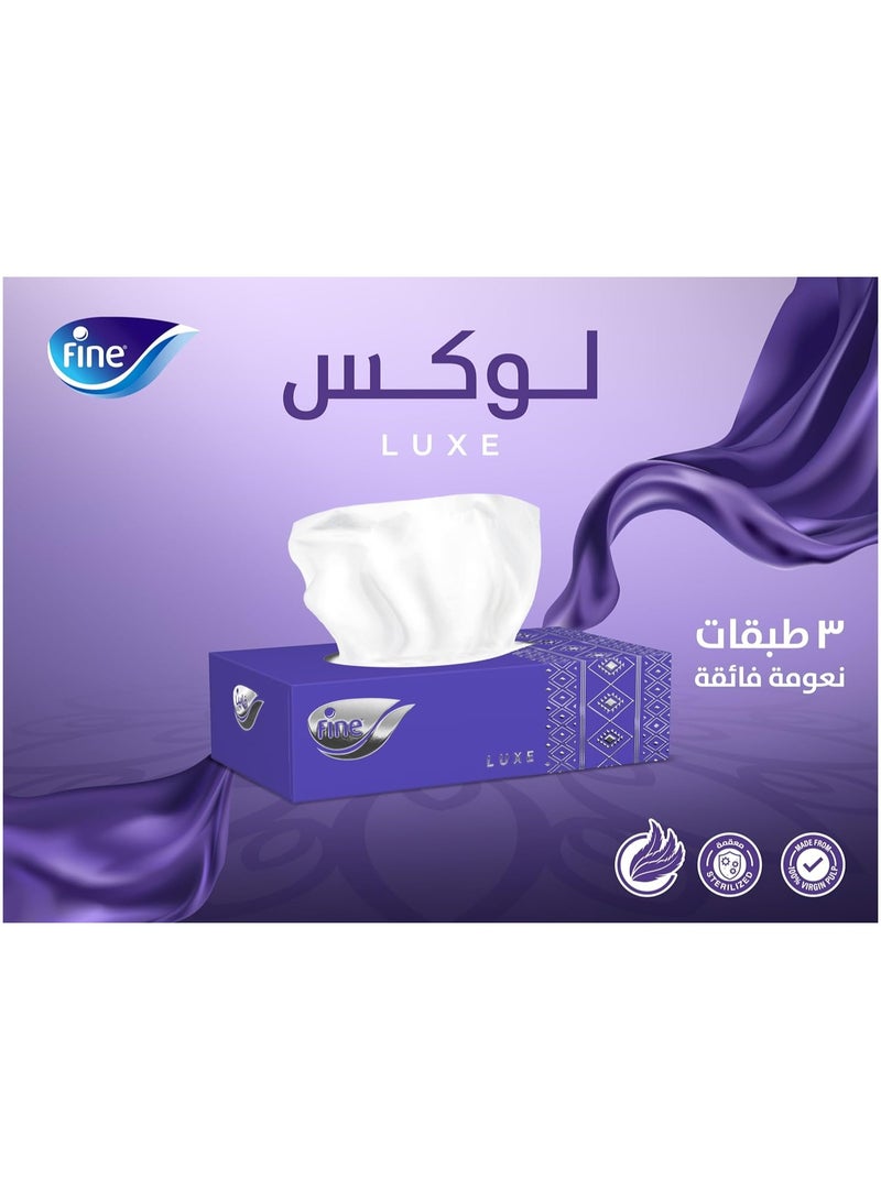 فاين لوكس مناديل فاخرة 3 طبقات بيضاء معقمة فائقة النعومة، 50 منديل* 10 عبوات* 3ربطات - Image 2