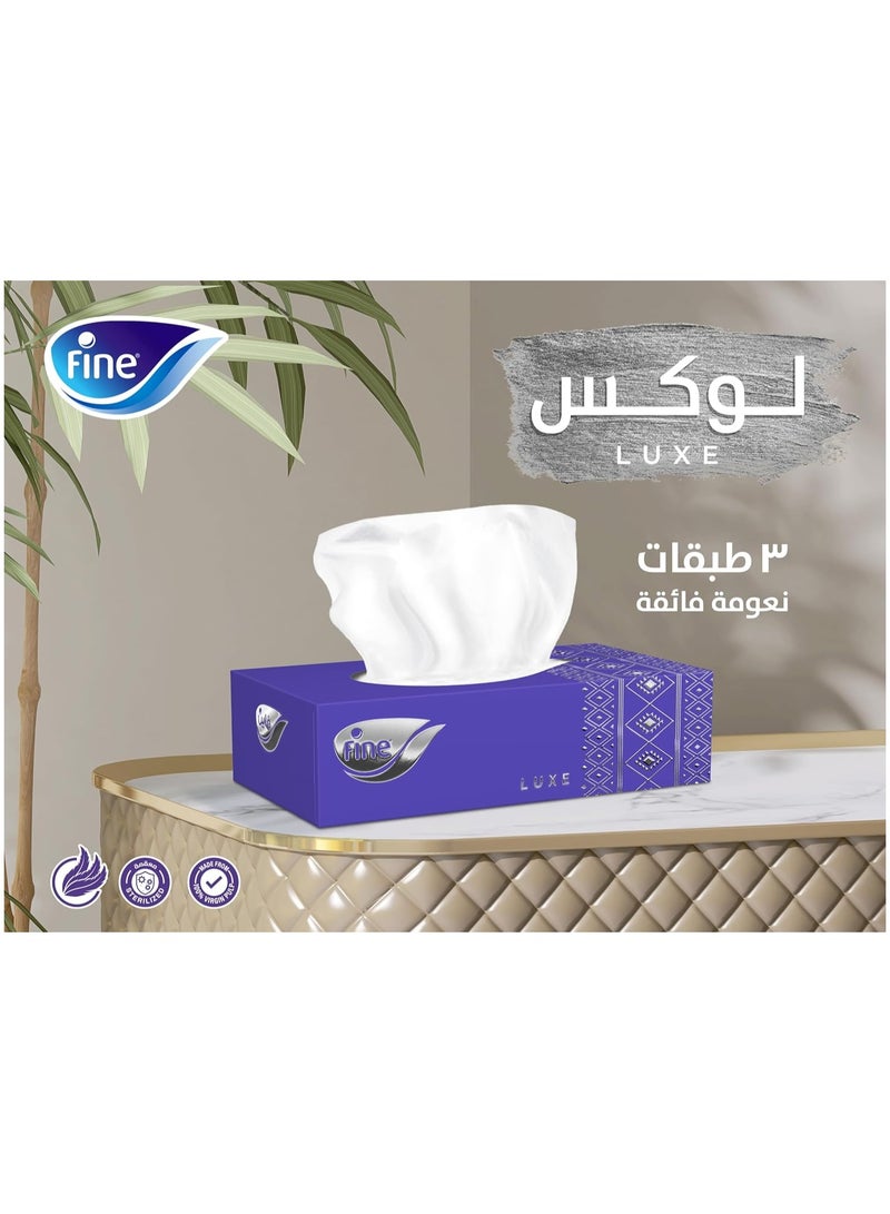 فاين لوكس مناديل فاخرة 3 طبقات بيضاء معقمة فائقة النعومة، 50 منديل* 10 عبوات* 3ربطات - Image 4