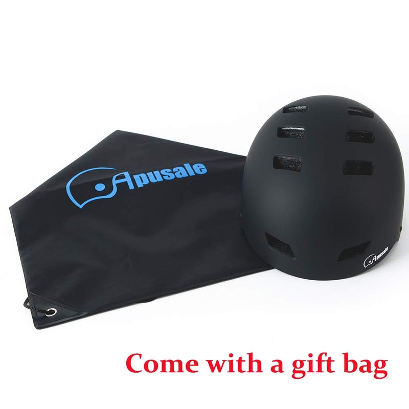 Apusale Bike Skateboard Helmet, Adjustable and Multi-Sport for Skate Scooter, 3 Sizes for Adult Youth Kids Toddler (Black) - Image 4