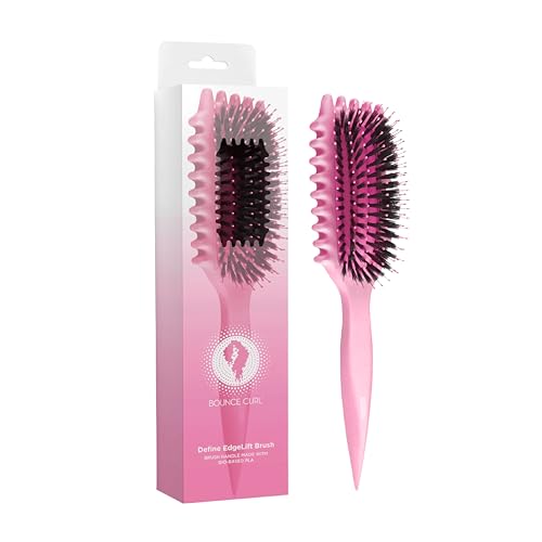 فرشاة Bounce Curl Define EdgeLift 5 في 1 لأمواج و تجعيد الشعر المحددة بسهولة، تقلل من التجاعيد، وردية