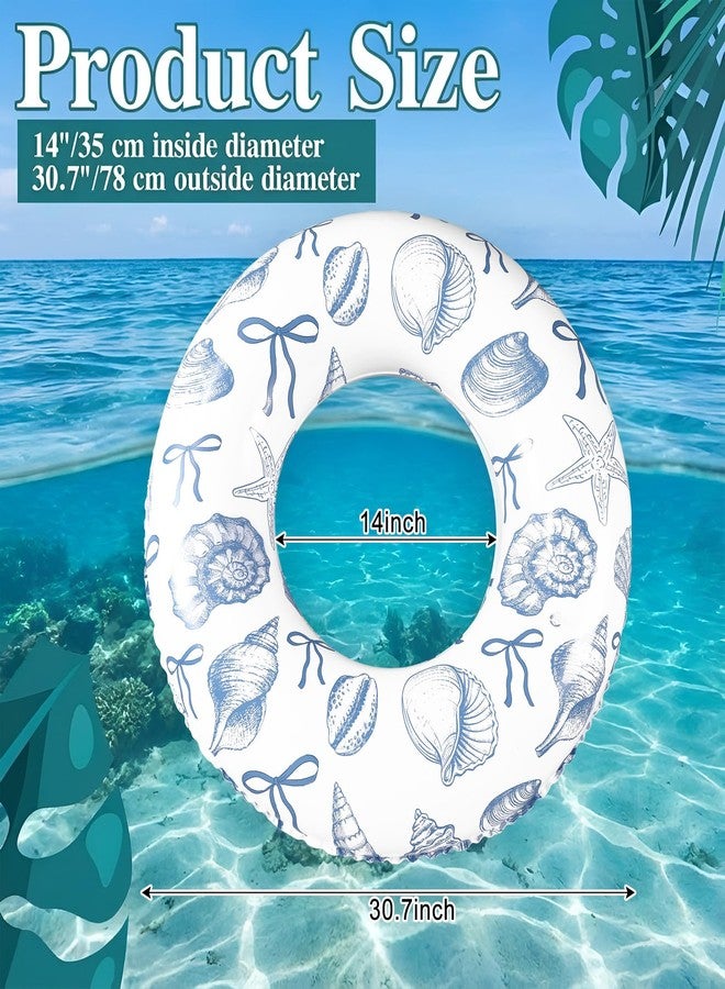 ShinyRelief عوامة حمام سباحة قابلة للنفخ من ShinyRelief، قطعتان، لون أزرق، بتصميم "كوكيت" (Ploro Beach Coquette). عوامات حمام سباحة قابلة للنفخ، حلقات سباحة، مستلزمات عوامات مائية خارجية. - Image 2