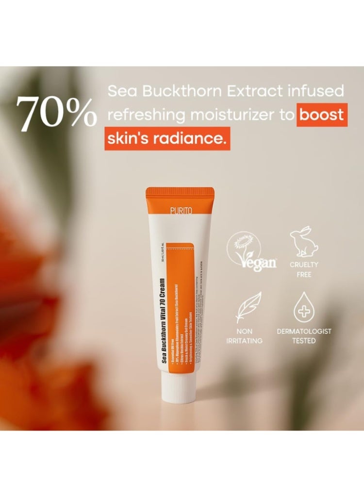Purito Sea Buckthorn Vital 70 Cream | Brightening, Glow Boosting & Vitamin C-Rich Hydration - Image 3