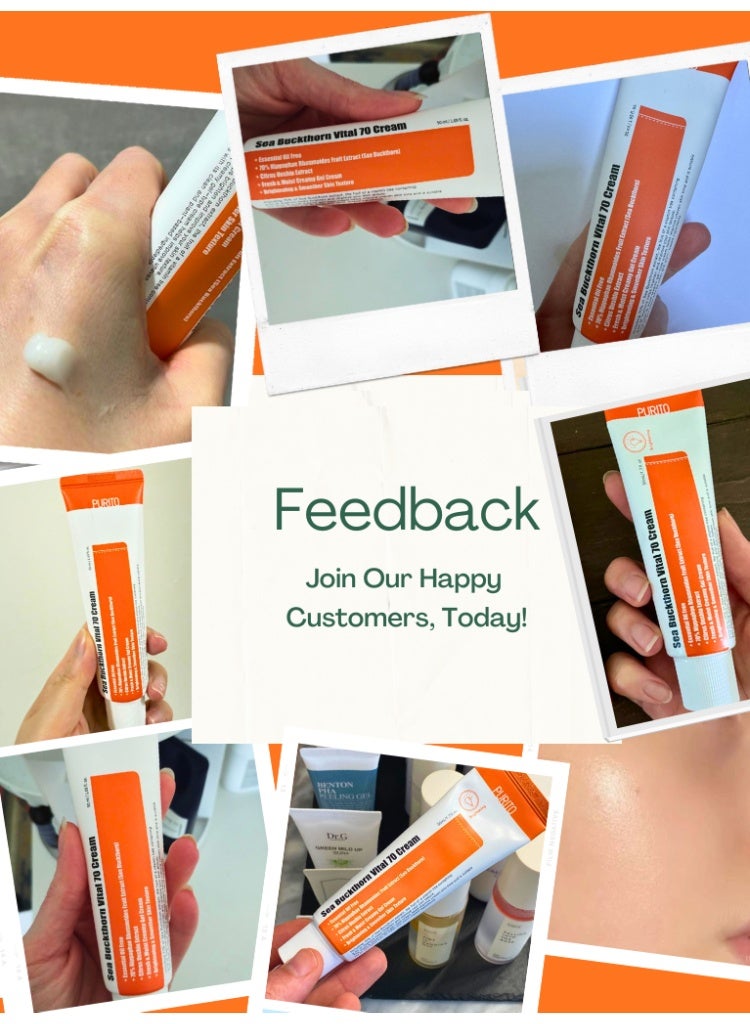 Purito Sea Buckthorn Vital 70 Cream | Brightening, Glow Boosting & Vitamin C-Rich Hydration - Image 2