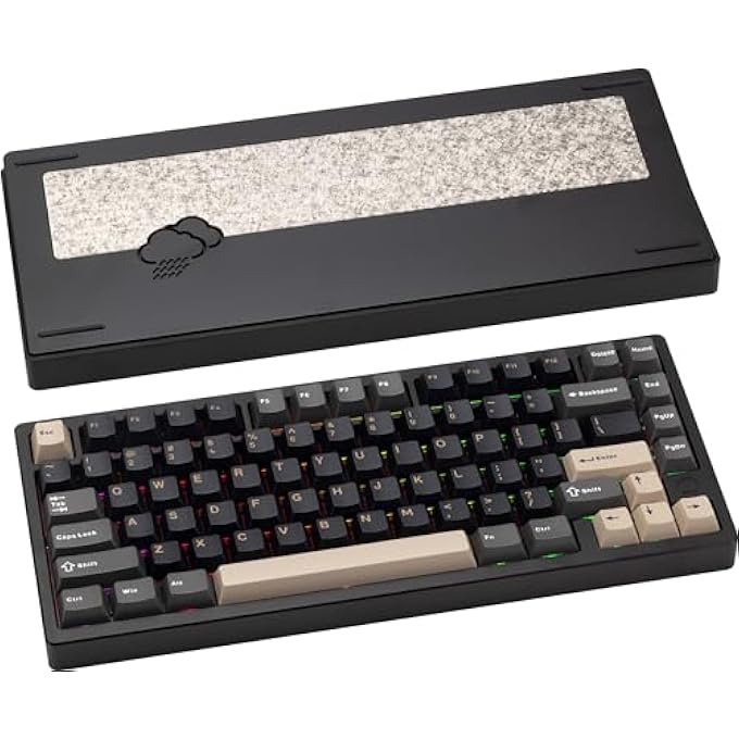 rayihni لوحة مفاتيح ميكانيكية WOBKEY RAINY 75 من الألمنيوم HMX/JWK مع صوتيات متفوقة، سلكية، بلوتوث، اتصال لاسلكي 2.4G (محترف - أسود) - Image 1