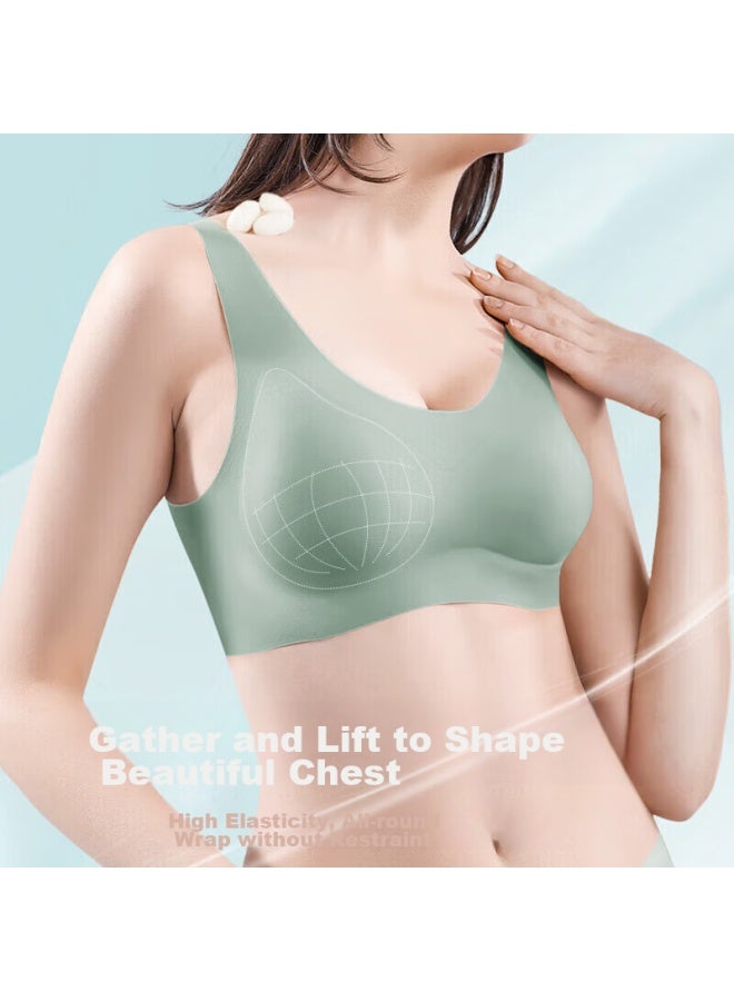 Mei Ya Ting Meiyating Women's Bra, Wireless, Silk, Fixed Cups, Seamless, Push-up For Small Side Support, Beautiful Back, Thin Style, XL - Image 4