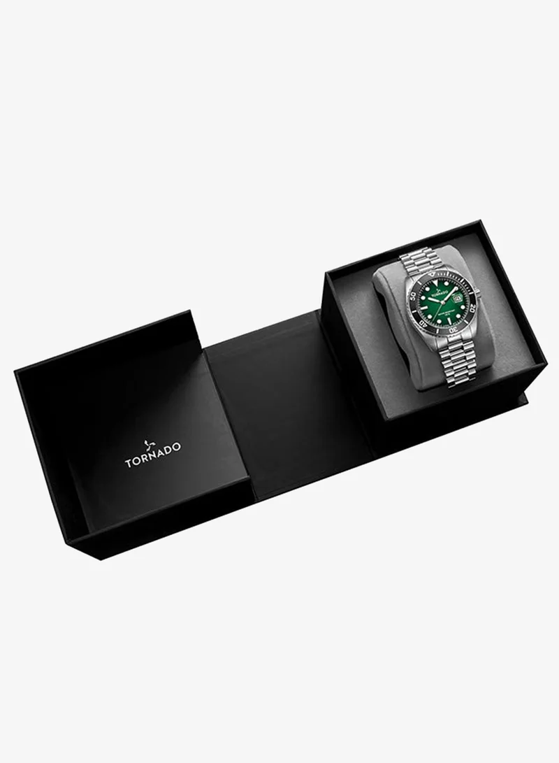 Tornado Green Men's Stainless Steel Analog Watch T22001-SBSHB - 42x50 mm for Men | Best Price UAE