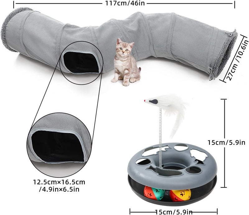 Levesica Pet Cat Tunnel Tube 2 Way Collapsible S-Shaped - Image 2