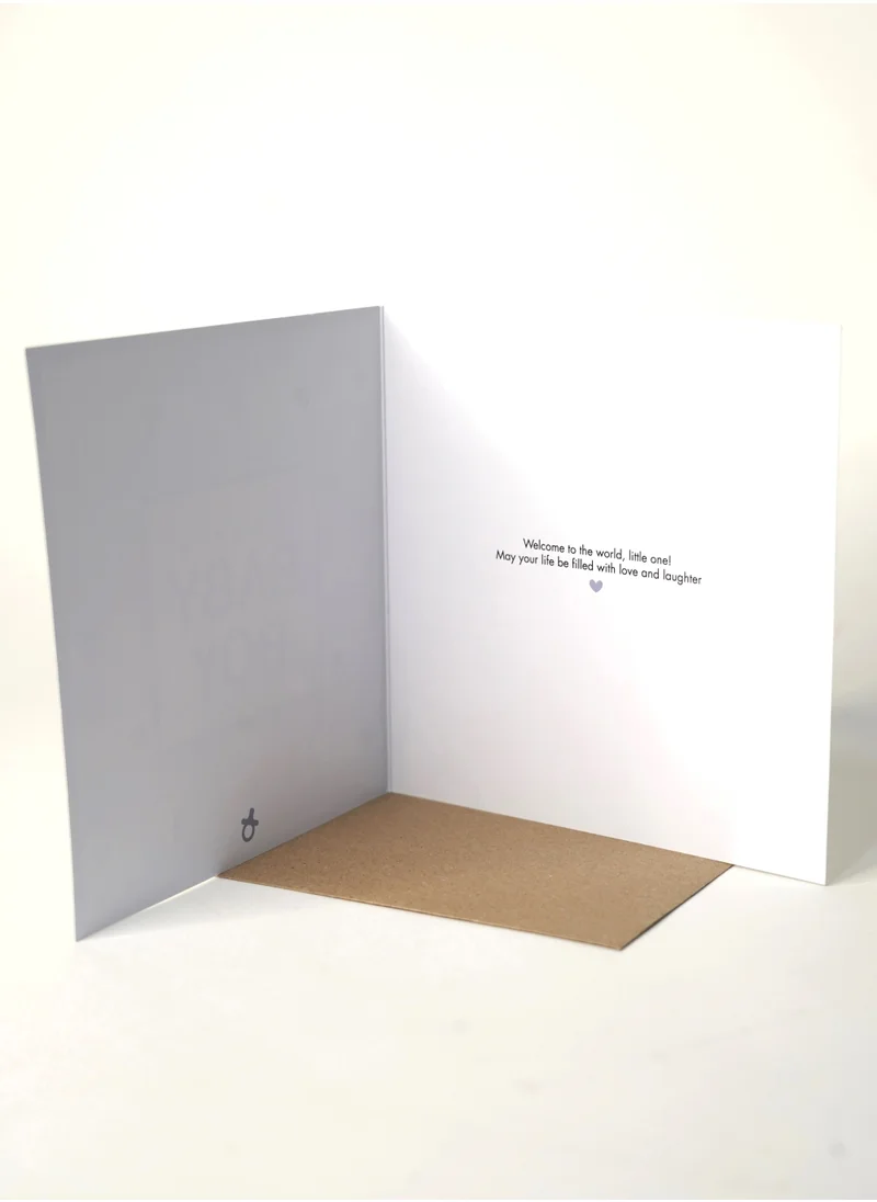 Share the Love Welcome Baby Boy Gold Foil Greeting Card