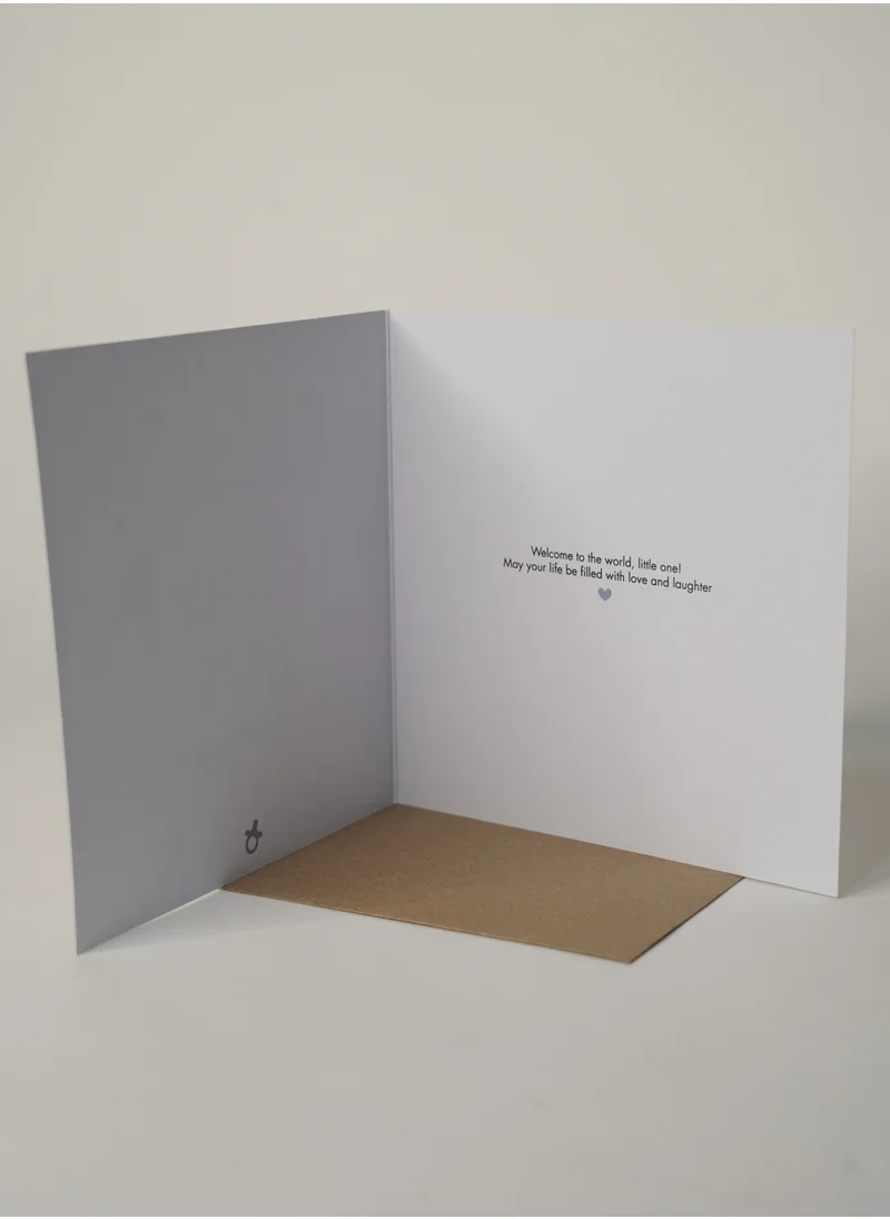 Share the Love Welcome Baby Boy Gold Foil Greeting Card