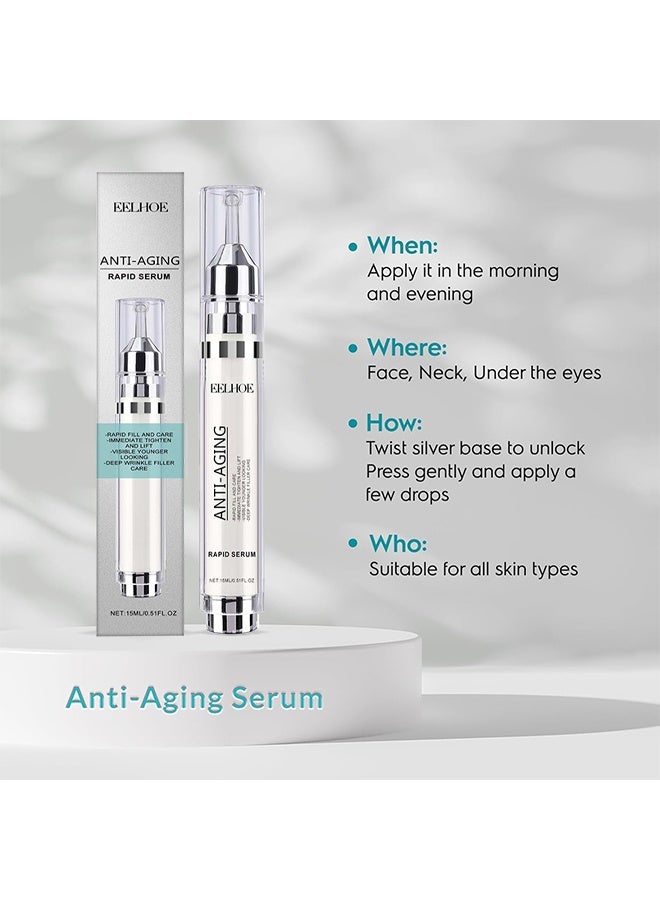 EELHOE Anti-Aging Rapid Serum,Wrinkle Cream for Face, Anti Aging Serum, Skin Tightening Cream for Face, Instant Face Lift Cream, Instant Wrinkle Remover for Face, Eye Bag and Neck 15ml - Image 5