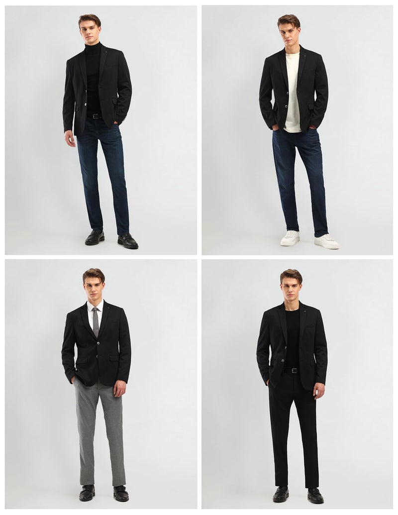 Arrow Men Solid Slim Fit Blazers - Three Pockets, Botton Closure Formal Blazer for Men - 40, Black - Image 4