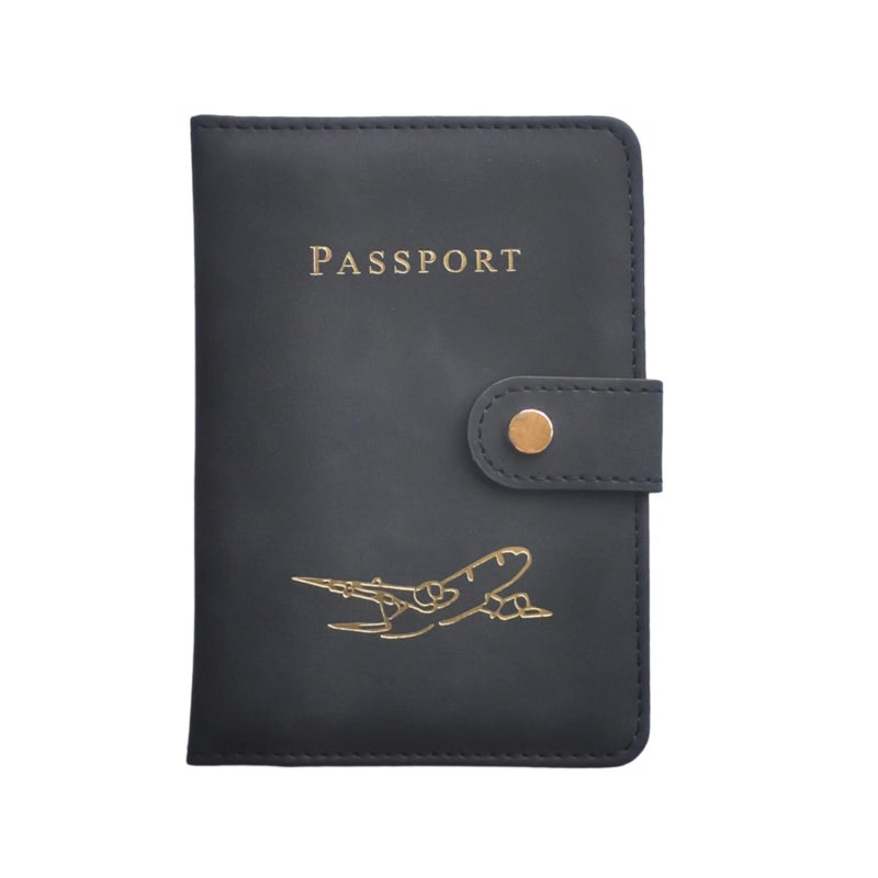 ZYAQUDEC Passport Holder with Multiple Card Slots,RFID-Blocking Passport Cover,Stylish Unisex Design for Men & Women,Ideal Gift for Frequent Flyers (Passport+Boarding Pass+Vaccine Card)(BLACK) - Image 1