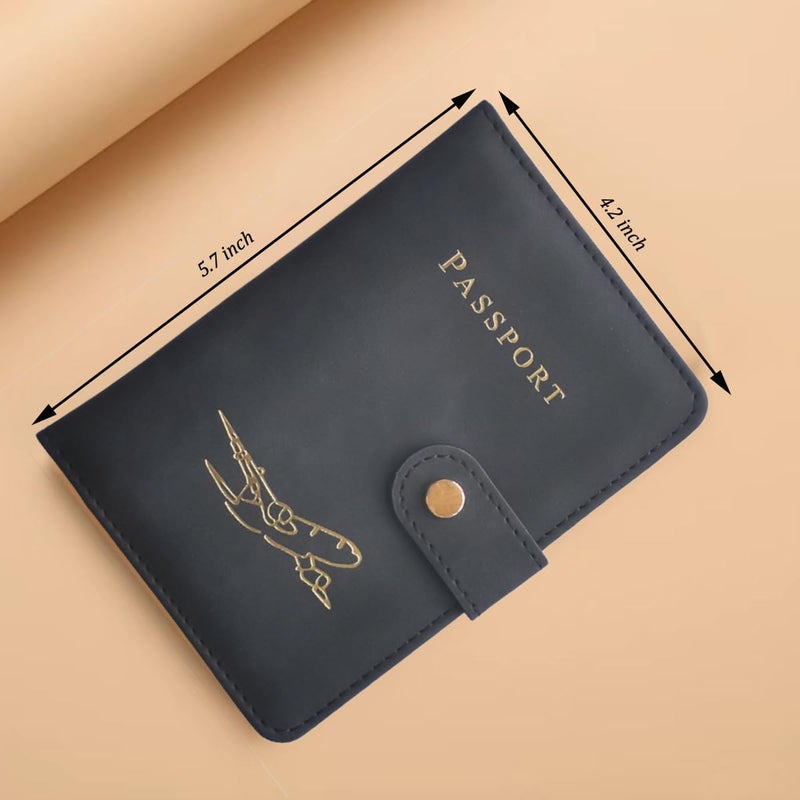 ZYAQUDEC Passport Holder with Multiple Card Slots,RFID-Blocking Passport Cover,Stylish Unisex Design for Men & Women,Ideal Gift for Frequent Flyers (Passport+Boarding Pass+Vaccine Card)(BLACK) - Image 3