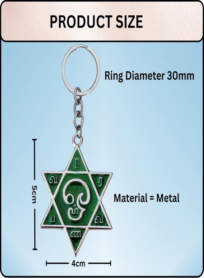 M Men Style Aalayam Selveer Om Saravana Bhava Metal Keychain | Lord Murugan Subramanya Religious Key Ring | Hindu God Spiritual Keychain for Car, Bike & Home Keys SKey2025727 - Image 2