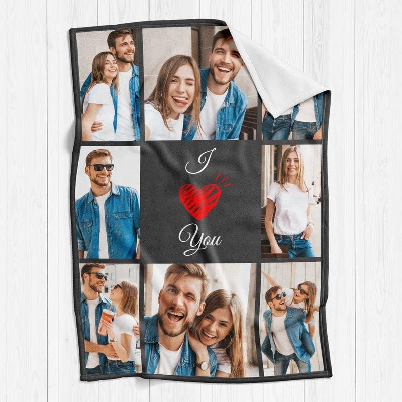 inkArts هدايا أحبك للأزواج، بطانية مخصصة لصديقة، بطانية مخصصة بالصور، صور البطانيات، صورة باستخدام عيد الميلاد المخصص الخاص بي - Image 3